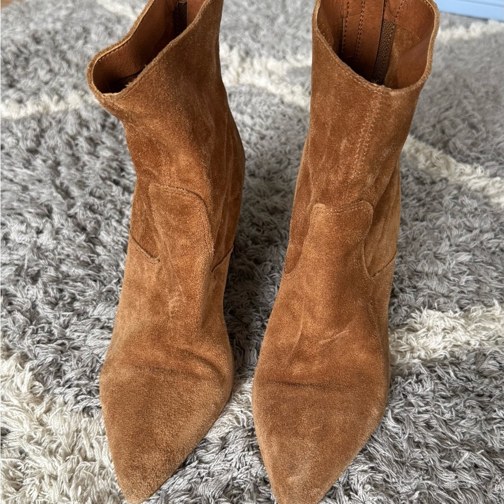 Aldo Tan Ankle Booties with Suede Finish